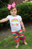 Rainbow shirt or bodysuit for girls - Darling Little Bow Shop