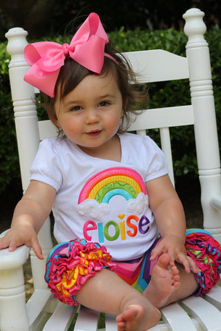 Rainbow shirt or bodysuit for girls - Darling Little Bow Shop
