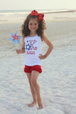 Stars and {Chevron} Stripes 4th of July Shirt for girls - Darling Little Bow Shop