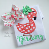 Flamingo bow, Flamingo Coral Hairbow - Darling Little Bow Shop