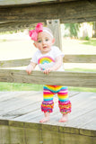 Rainbow Ruffle capris - Counting Rainbows - Striped knit ruffle capris in a rainbow of colors - FREE SHIPPING - Limited Quantities - Darling Little Bow Shop