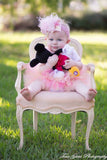 Pink and Gold First Birthday Tutu Outfit -- Miss Mouse pink and gold -- bodysuit, leg warmers, tutu, Over The Top bow in pink and gold - Darling Little Bow Shop