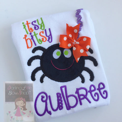 Baby Girl Spider Halloween Shirt -- Itsy Bitsy Spider - Darling Little Bow Shop
