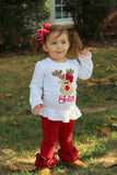 Cranberry Ruffle Leggings - Cranberry Red Ruffle Leggings - Darling Little Bow Shop
