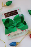 Christmas Bows, Christmas Hairbow set -- Deck The Halls -- sparkly gold, green and red hairbows, perfect for the Christmas Season and beyond - Darling Little Bow Shop