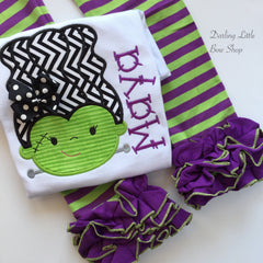Halloween shirt or bodysuit for girls - Monster Mash Bride of Frankenstein