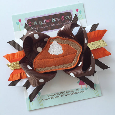 Pumpkin Pie Bow - Darling Little Bow Shop