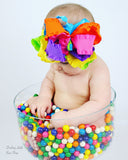 Rainbow Ombre bow -- Tye-Dye Ombre -- triple layer ombre bow in rainbow colors -- triple layer ruffle hairbow - Darling Little Bow Shop