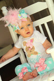 Over The Top Bow - Hippity Hop - beautiful OTT bow with feathers, with our EXCLUSIVE ribbon - pastel aqua, pink, mint and more - Darling Little Bow Shop