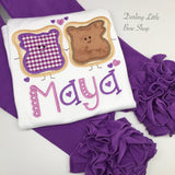Peanut Butter Jelly hairbow -- We go Together Like PB and Jelly - Darling Little Bow Shop