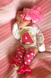 Newborn Take Home Outfit in hot pink and gold - Darling Little Bow Shop