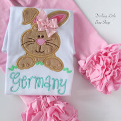Girls Easter Bunny Shirt or Bodysuit - Hippity Hop - pastel aqua, pink, mint