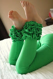 Ice Mint Ruffle Leggings - Mint Ruffle Leggings - gorgeous knit ruffle leggings - size NB to 10 with FREE SHIPPING - Darling Little Bow Shop