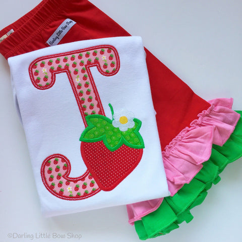Strawberry shirt, tank top or bodysuit for girls, Strawberry Festival - Darling Little Bow Shop