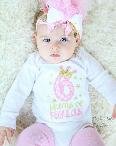 6 Months of FABULOUS half birthday outfit - Darling Little Bow Shop
