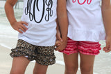 Red and White Ruffle Shorts,  Striped Ruffle Shorts - Darling Little Bow Shop