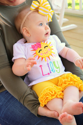 Sunshine Shirt or bodysuit for girls, Sun Shirt - Darling Little Bow Shop