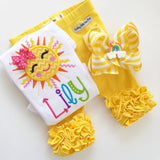 Sunshine Bow, Sun Bow, Sunshine Hairbow - Darling Little Bow Shop