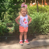 Flamingo shirt, tank top or bodysuit for girls in pink and coral - Darling Little Bow Shop