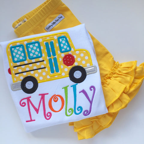 Girls School Bus Shirt - Darling Little Bow Shop