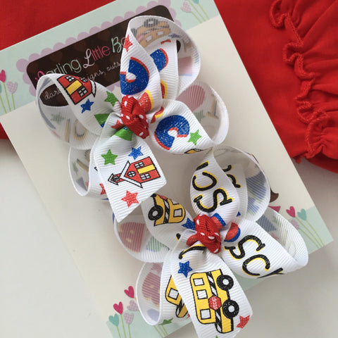 Back to School Pigtail Bows - Darling Little Bow Shop