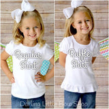 Dinosaur birthday shirt, tank or bodysuit for girls in white or gray - Darling Little Bow Shop