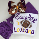 Football bow, football hairbow -- choose your team colors, 4-5" or 6" bow - Darling Little Bow Shop