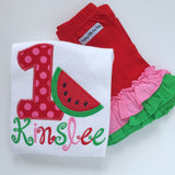 Watermelon birthday shirt, tank top or bodysuit - Darling Little Bow Shop