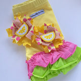 Lemonade hairbows, lemon pigtail bows - Darling Little Bow Shop