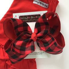Buffalo Plaid hairbow -- 6" or 4-5" hairbow with optional headband