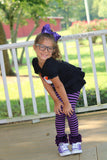 Purple and Black Halloween Ruffle Leggings - Witch Way To The Party - Darling Little Bow Shop