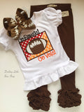 House Divided Football Shirt or bodysuit for Girls - choose two teams for the cutest girl's football shirt - Darling Little Bow Shop
