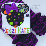 Purple and Black Halloween Ruffle Leggings - Witch Way To The Party - Darling Little Bow Shop
