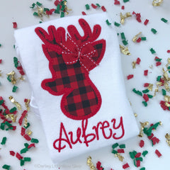 Girls Buffalo Plaid Christmas shirt or bodysuit