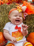 Candy Corn Bodysuit or Shirt -- Baby Girl bodysuit or shirt for Halloween - Candy Corn Sweetie - yellow and orange chevron - Darling Little Bow Shop