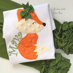 Fox bodysuit or shirt for girls, Woodland Friend