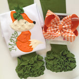 Pumpkin Gingham hairbow - Darling Little Bow Shop