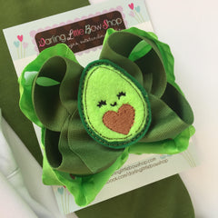 Avocado Bow, Avocado Hairbow 5" double bow
