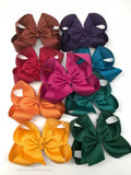 HairBow Set -- Autumn Collection -- 9 colors, choose 3, 4, 5, 6 or 7-8 Inch bows - Handmade in Tennessee - Darling Little Bow Shop