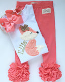 Fox bodysuit or shirt for girls, Woodland Friend - Darling Little Bow Shop