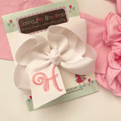 Monogrammed Bow with Cursive Initial