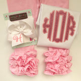 Monogrammed Bow ---you choose initial and colors--- bow with script initial - Darling Little Bow Shop