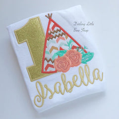 Wild One Teepee Birthday Shirt or onesie