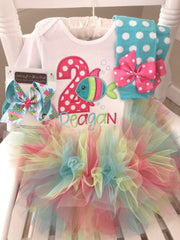 Fish theme Birthday Tutu Outfit O 'Fish' ally Two or One