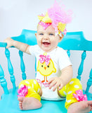 Yellow and Hot Pink Over The Top Bow - Hot Pink Chickie - Darling Little Bow Shop