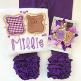 Peanut Butter Jelly hairbow -- We go Together Like PB and Jelly - Darling Little Bow Shop