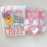 Easter Chick Shirt or Bodysuit for girls -- looking this cute ain't CHEEP -- lavender, pink, blue, mint, yellow - Darling Little Bow Shop