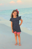 Red and White Ruffle Shorts,  Striped Ruffle Shorts - Darling Little Bow Shop