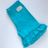 Turquoise Ruffle Shorties, Bahama Blue Ruffle Shorts - knit ruffle shorties sizes 6m to girls 10 - Darling Little Bow Shop