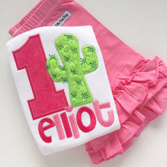 Cactus Birthday Shirt or bodysuit for girls - Any Age